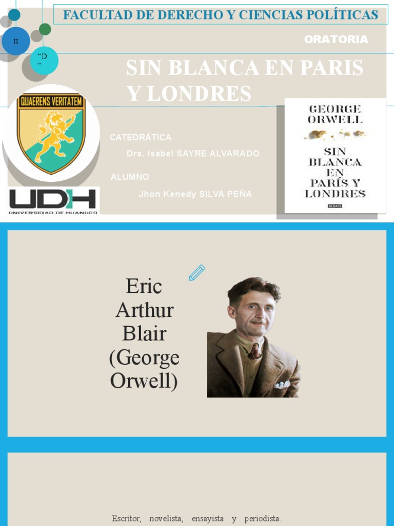 Reseña de Sin Blanca en Paris y Londres PDF Pobreza Pobreza e