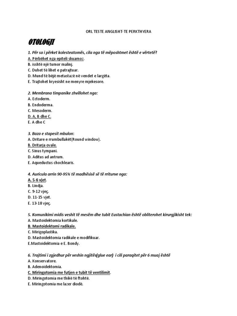 ORL TESTE ANGLISHT Te Perkthyera | PDF