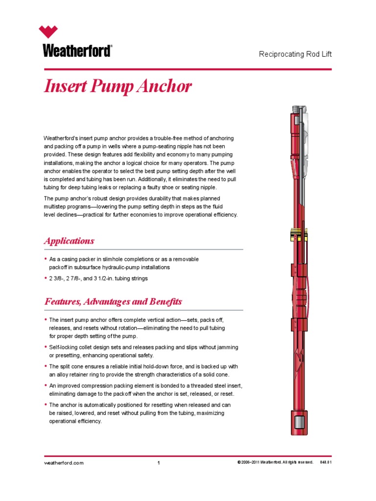 Insert Pump Anchor PDF Pump Pipe (Fluid Conveyance)