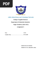 Addis Ababa Science and Technology University: College of Applied Sciences Department of Industrial Chemistry