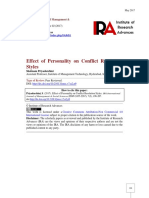 Effect of Personality on Conflict Resolution Styles