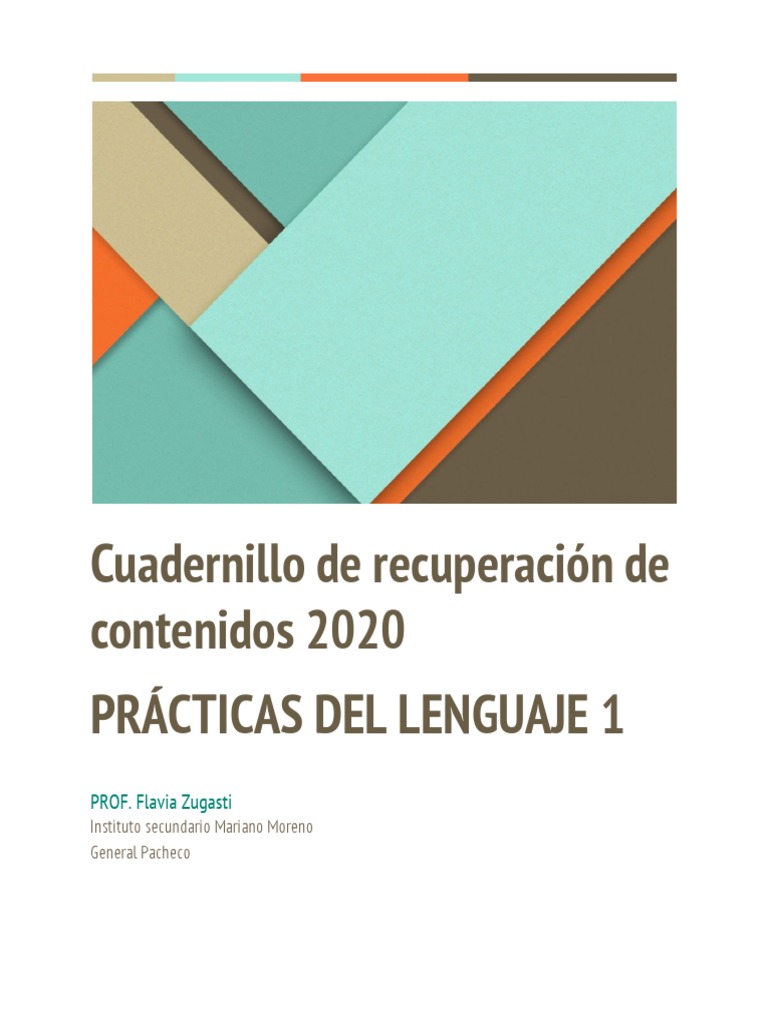 Cuadernillo de LENGUA 1 - 2020 | PDF | Comunicación humana | Lingüística