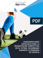 Consideraciones Especiales para La Readaptación Competitiva en El Futbol Colombiano Durante La Pandemia de Covid19