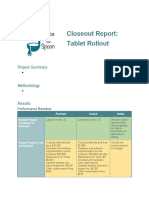 Tablet Rollout Closeout Report