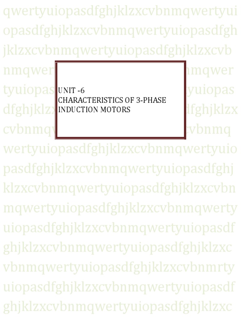 Characteristics of 3-Phase Induction Motors | PDF | Nature | Electric Motor