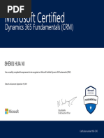 Microsoft Certified Dynamics 365 Fundatmental (CRM)