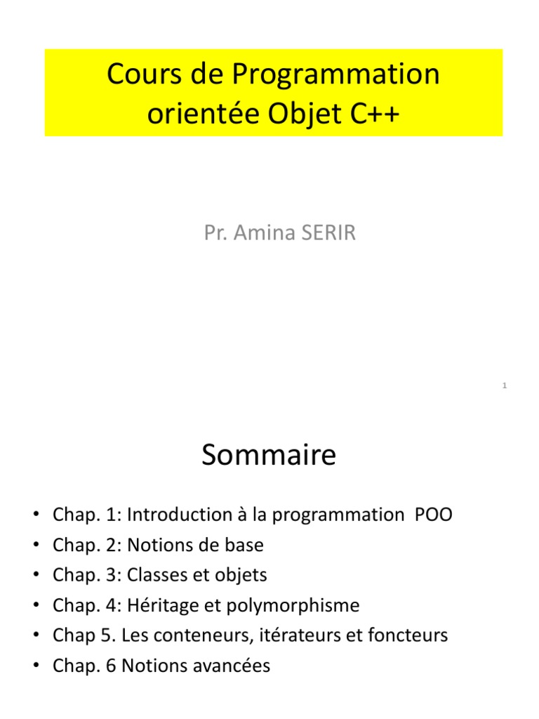Cours de POO en C++ 2021 | PDF | Programmation orientée objet | C