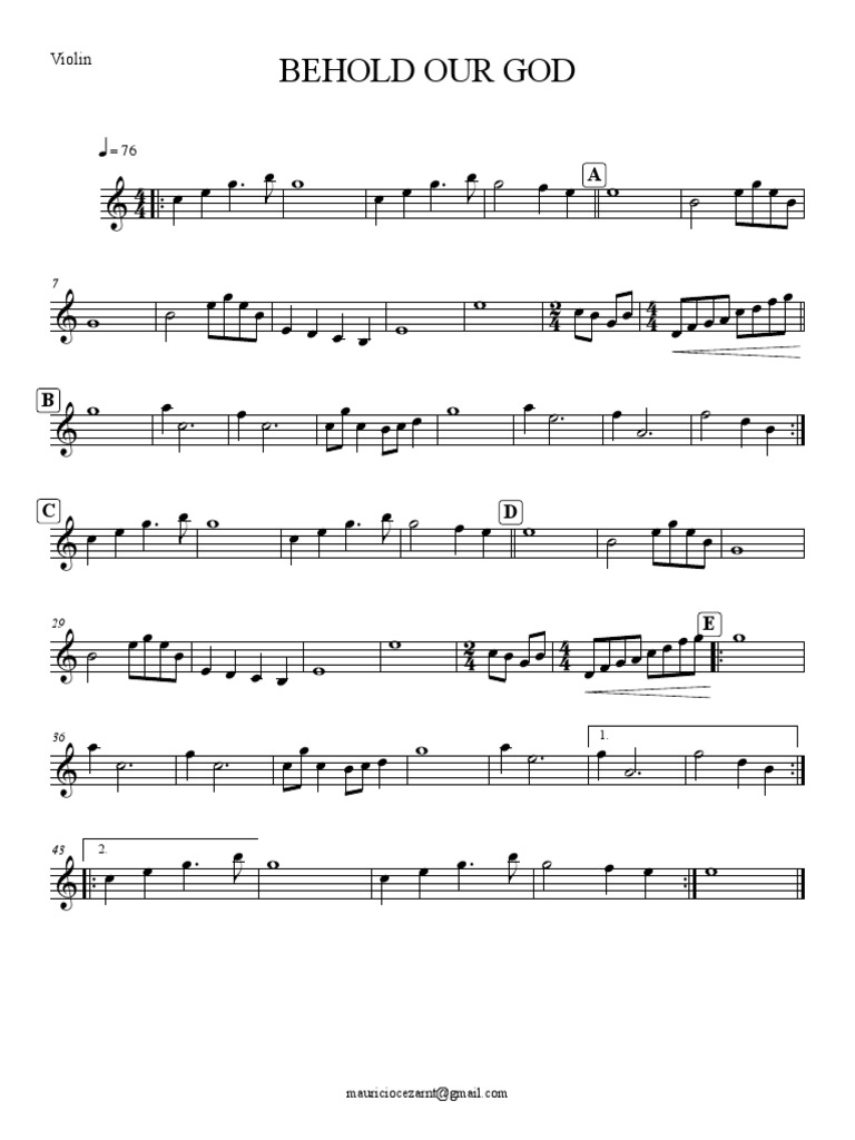 Behold Our God - Violin | PDF