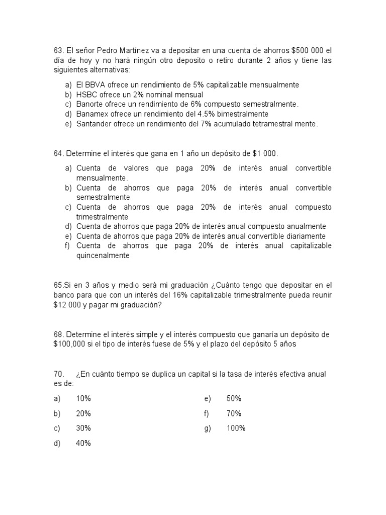 Rendimiento de $500 al 5% en 4 años | PDF | Tasas de interés | Economias