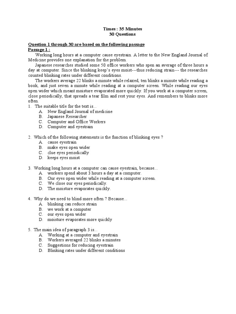 Exercise Reading Toefl II PDF
