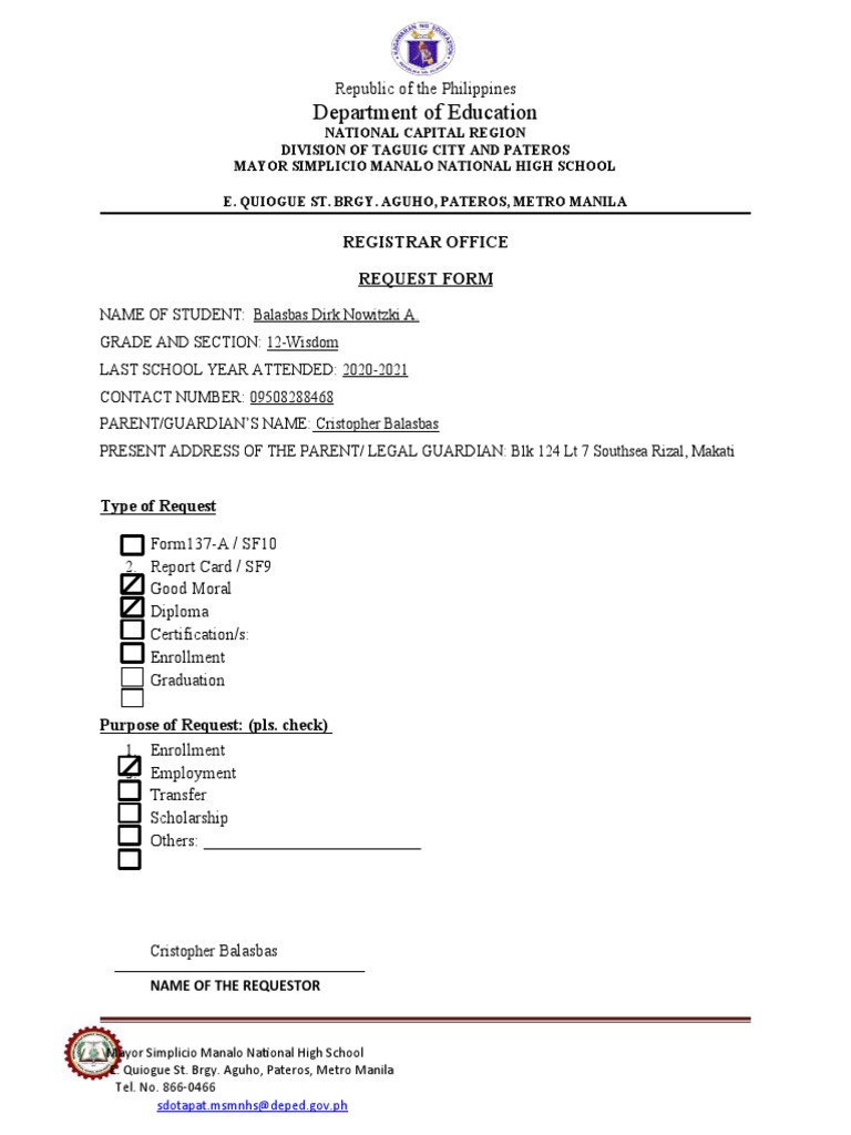 Department of Education: Republic of The Philippines | PDF | Metro ...