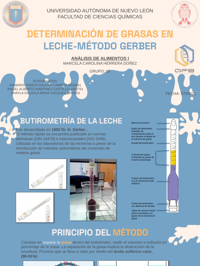 Método Gerber para Grasa en Leche | PDF | Leche | Ácido sulfúrico