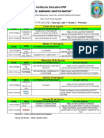 CUARTO GRADO B Cuadro Semanal de Sesiones