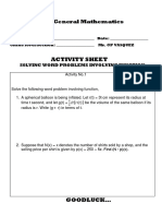 Activity Sheet: General Mathematics