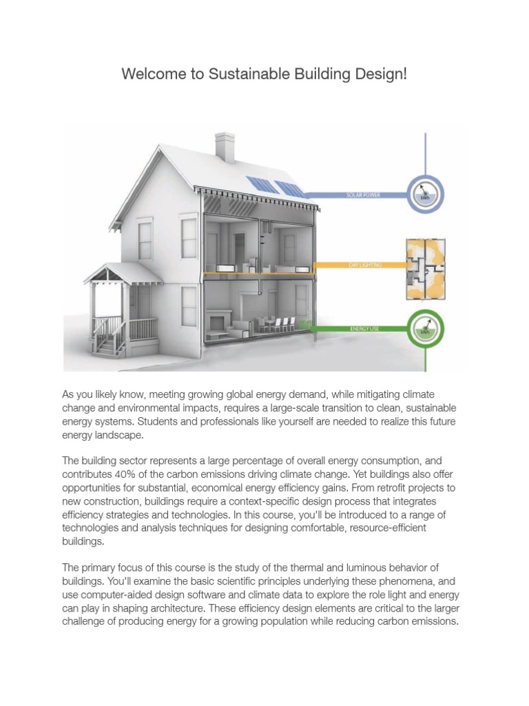 Sustainable Building Design Course Overview | PDF | Sustainability ...