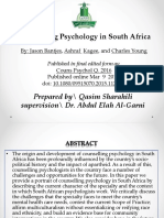 Counselling Psychology in South Africa: Prepared By/ Qasim Sharahili Supervision/ Dr. Abdul Elah Al-Garni