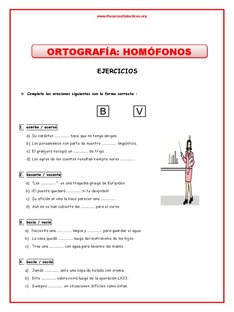 Ejercicios de Ortografía para Quinto | PDF | Hogar, jardinería y bricolaje