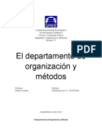 El Departamento de Organización y Métodos