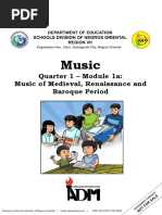 Music: Quarter 1 - Module 1a: Music of Medieval, Renaissance and Baroque Period