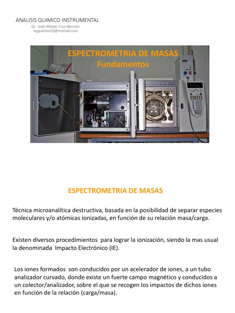 Fundamentos de Espectrometría de Masas | PDF | Espectrometría de masas ...