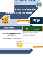 September 14,2021: 21 Century Literature From The Philippines and The World