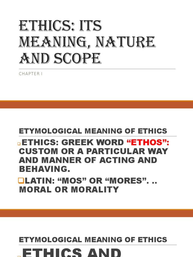 Ethics Meaning And Scope Pdf Morality Reason