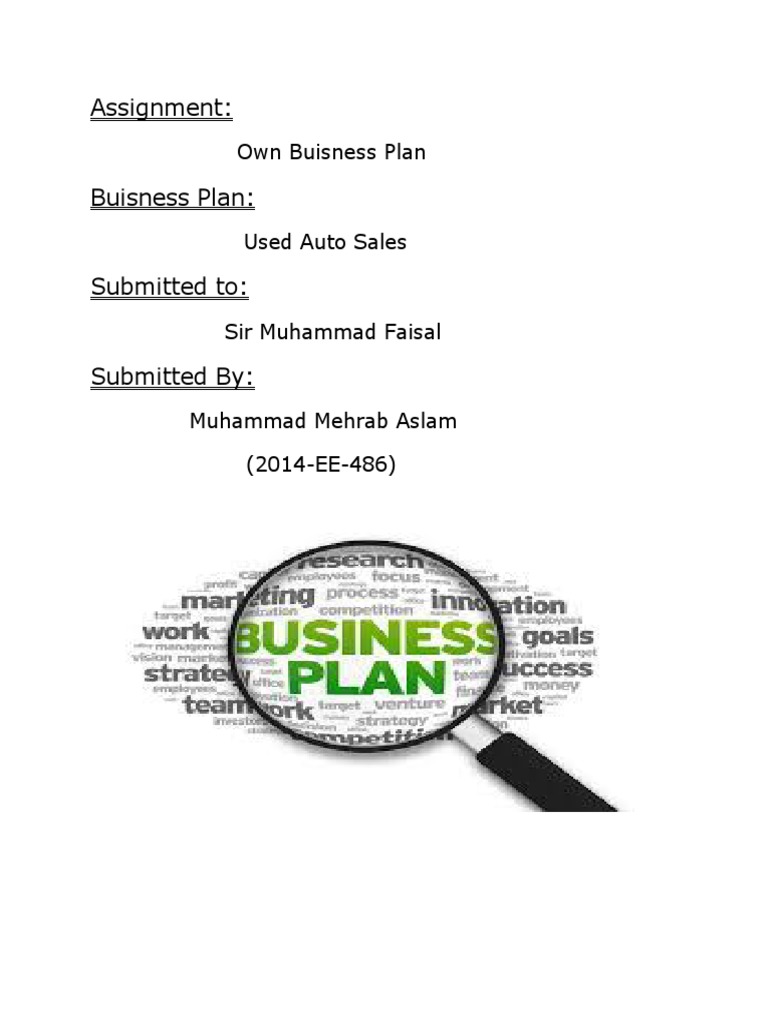 Used Auto Sales Business Plan PDF Used Car Sales