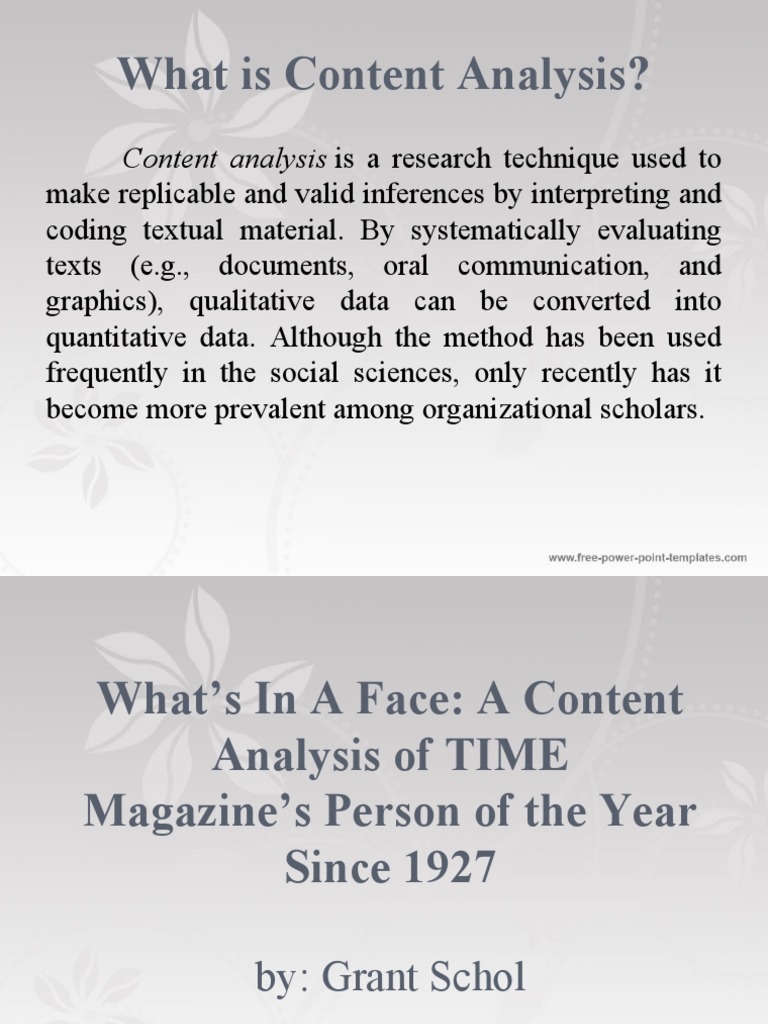 Content Analysis of TIME's Person of the Year | PDF | Qualitative ...