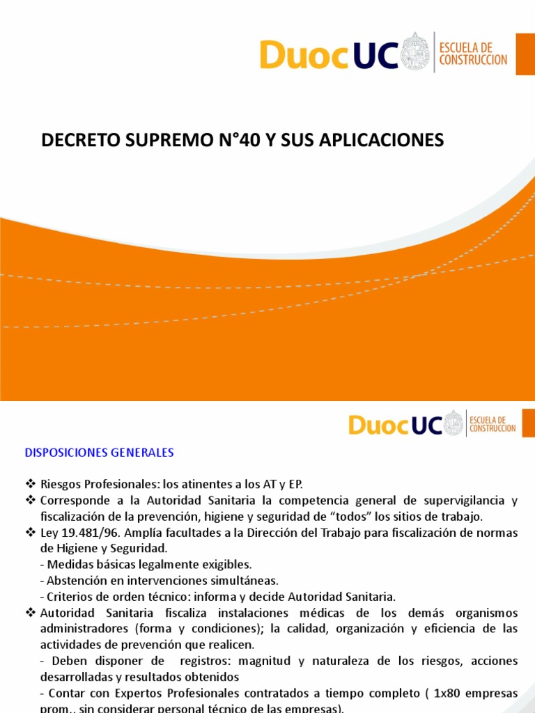 Aplicaciones del Decreto Supremo N°40 | PDF | Regulación