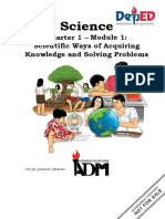 Science: Quarter 1 - Module 1: Scientific Ways of Acquiring Knowledge and Solving Problems