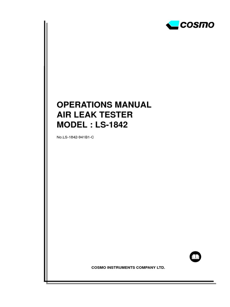 LS1842 Air Leak Tester Operations Manual PDF Calibration