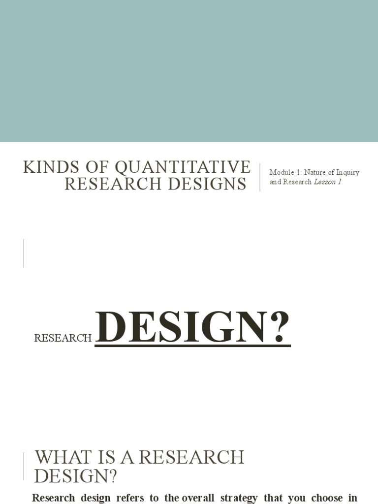 quantitative research design pdf