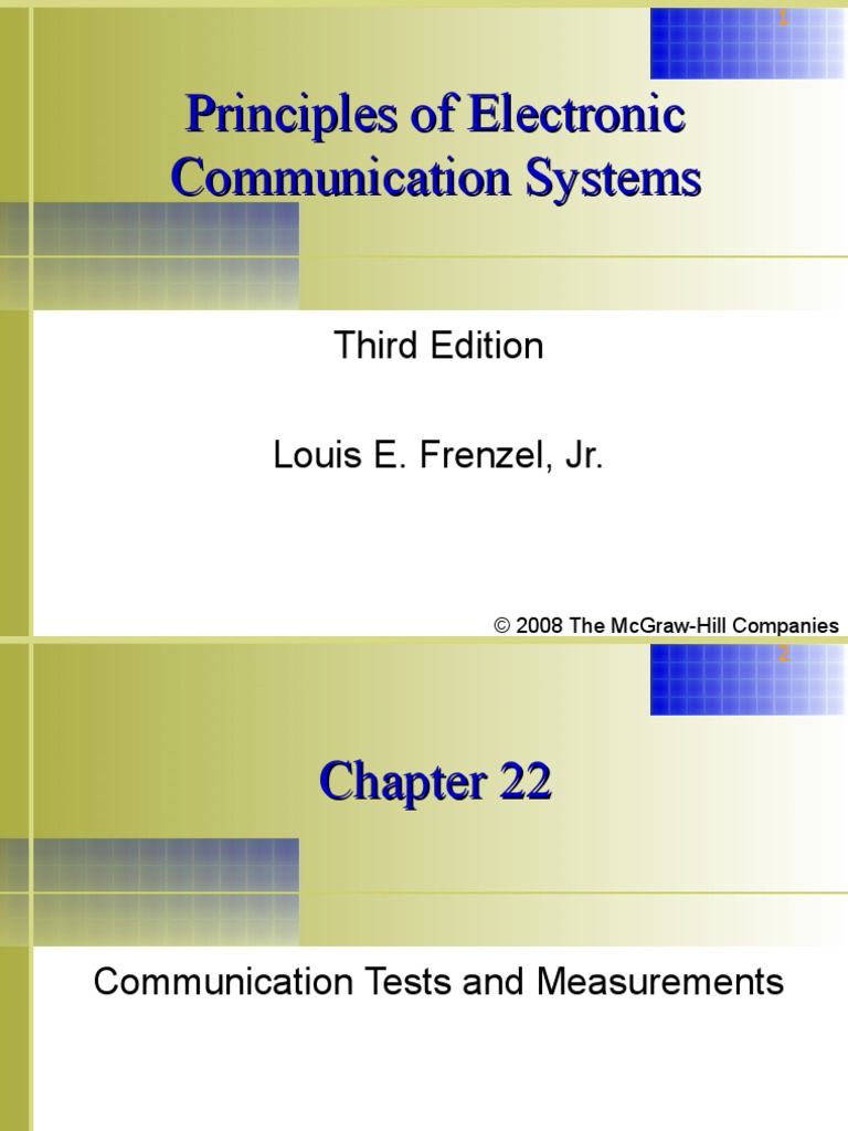 Chapter 22 Principles of Electronic Communication Systems Frenzel