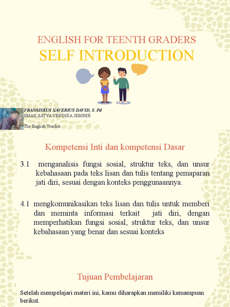 English for Teenagers Self Introduction PDF Indonesian Language