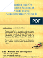 Induction and On-Boarding Session of Newly Hired Administrative Officer II