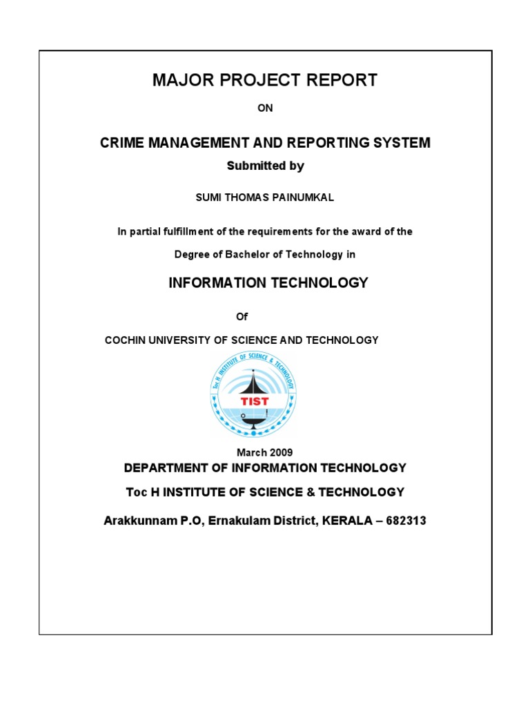 Crime Management and Reporting System | PDF | Microsoft Sql Server ...