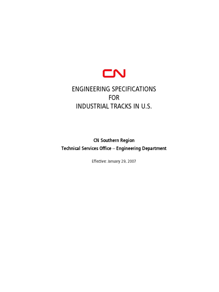 Industrial Track Specification Guide en PDF Track (Rail Transport