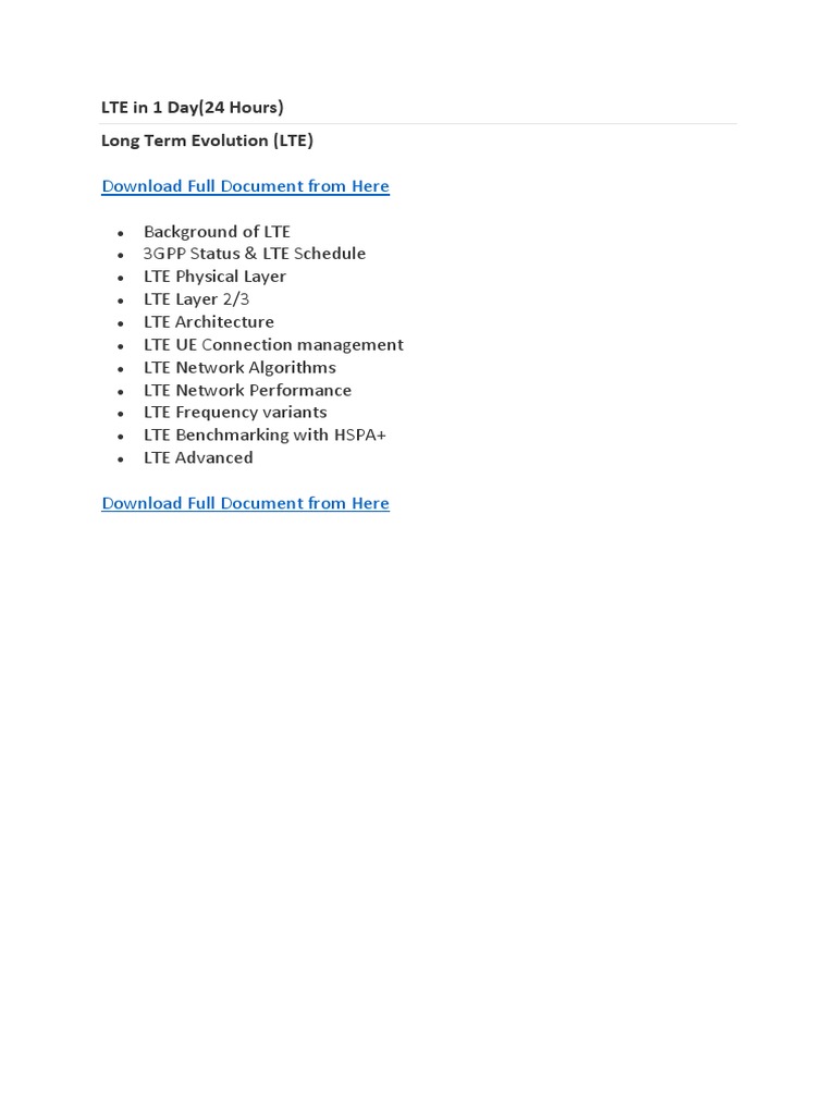 LTE Overview and Key Concepts Guide | PDF | Computers