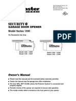 Garage Door Opener Model Series 1300: Owner's Manual
