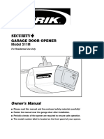 Garage Door Opener Model 511M: Owner's Manual