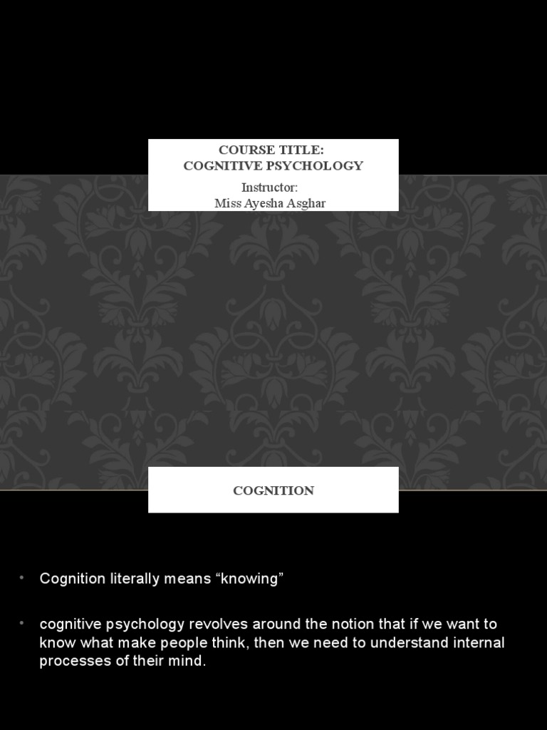 Introduction to Cognitive Psychology | PDF | Psychology | Cognition