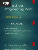 Simple Linear Programming Model: Joel S. Casibang