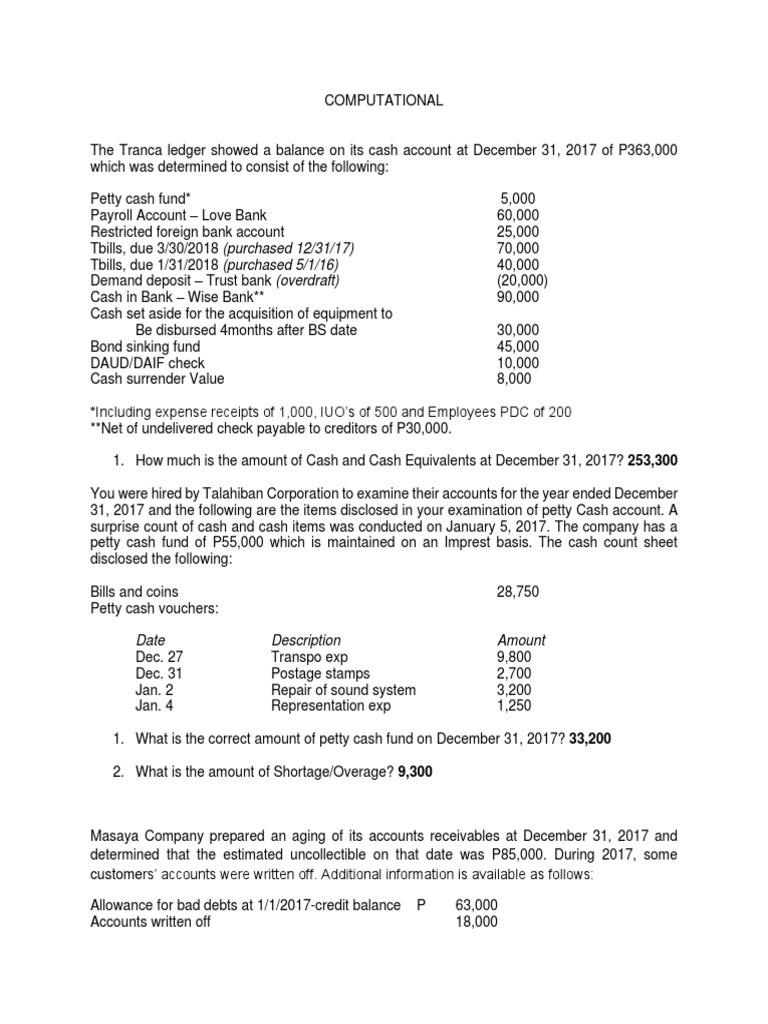 Date Description Amount | Download Free PDF | Bad Debt | Inventory
