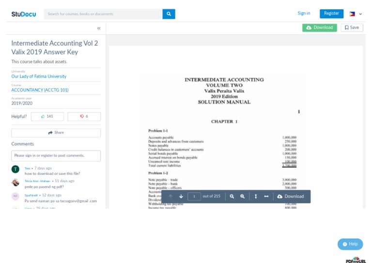 Valix Intermediate Accounting 2 Answer Key | PDF