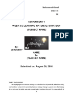 Assignment 1 Week 3 E-Learning Material: Strategy (Subject Name)