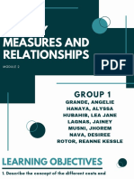 Key Measures and Relationships Group 1 Bsma 1b