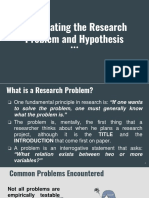 QRM 2 (Formulating The Research Problem and Hypothesis)