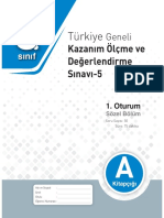 8.Sınıf Çanta Yayınları Kurumsal Deneme 5 Sözel