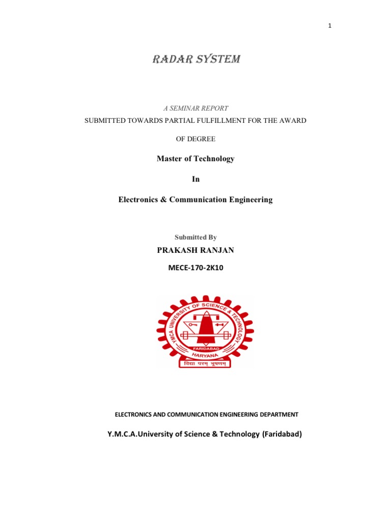 Radar System | PDF | Radar | Antenna (Radio)