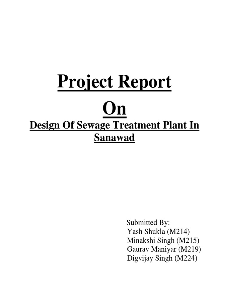 Project Report Week 1&2 | PDF | Sewage Treatment | Wastewater